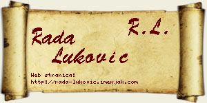 Rada Luković vizit kartica